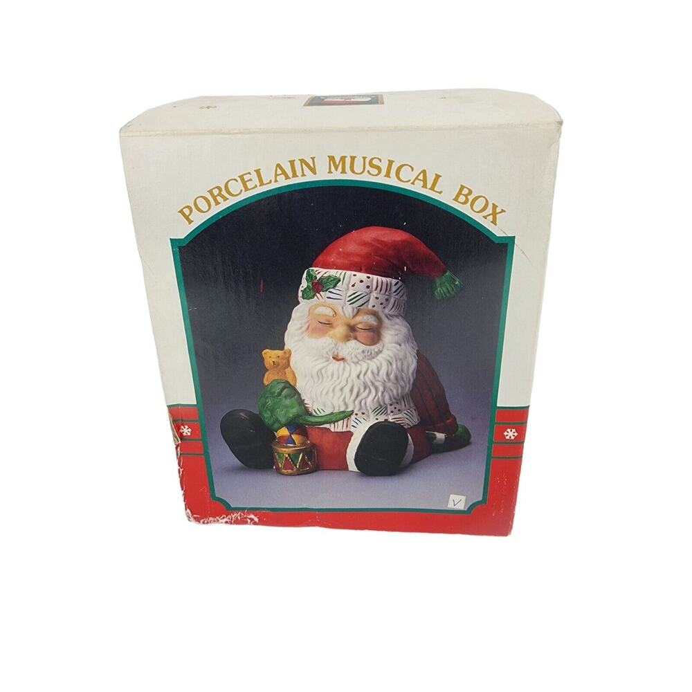 Santa's World Christmas Vintage Musical Sleeping Santa Figure Made In Taiwan
